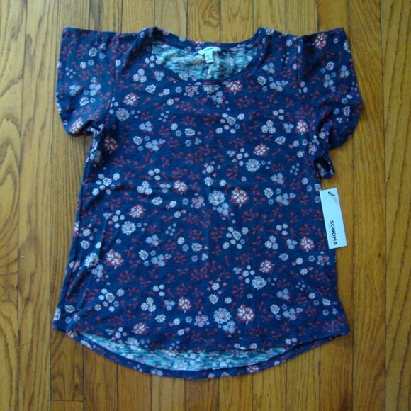 Sonoma Blue Grey Floral Tee - Picture 1 of 4